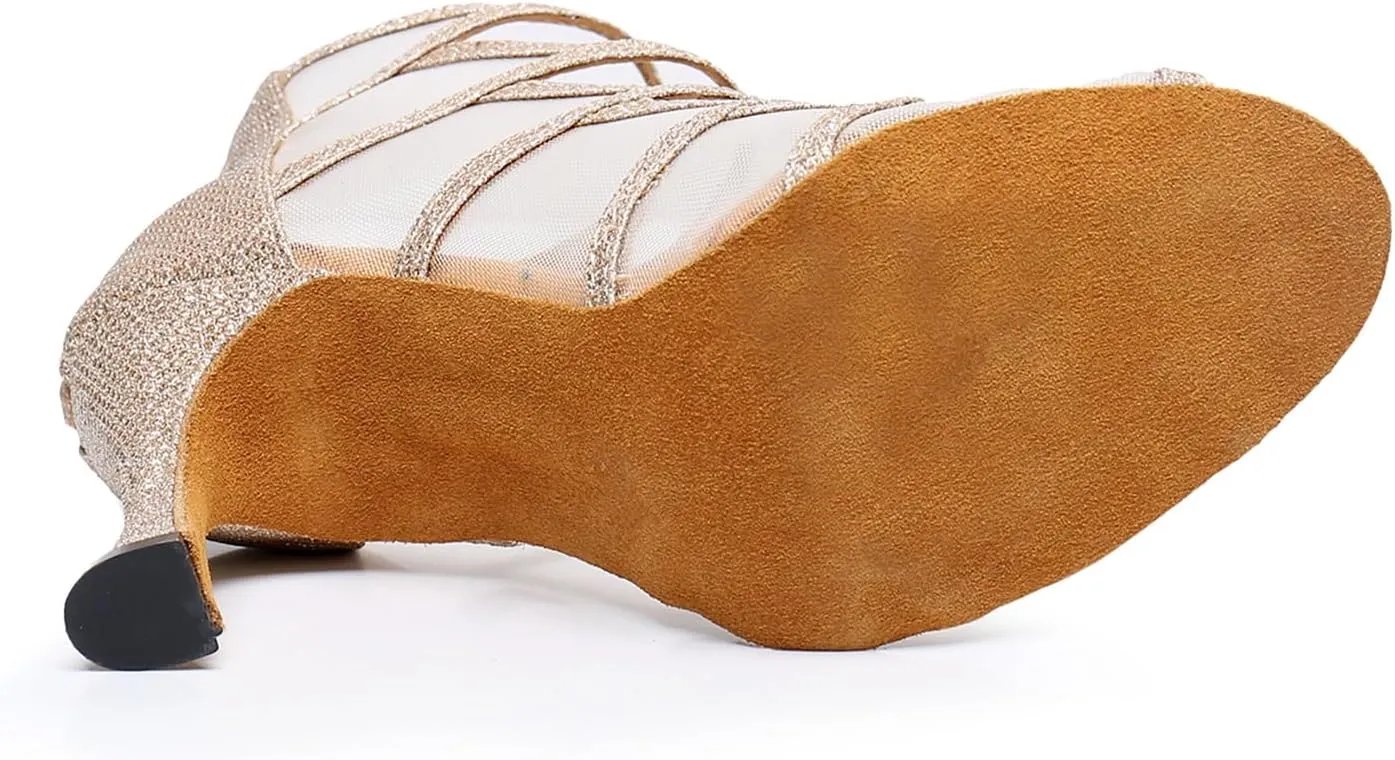Women's Fashion Open Toe Ballroom Dance Boots Modern Party Wedding Performance Dance Shoes